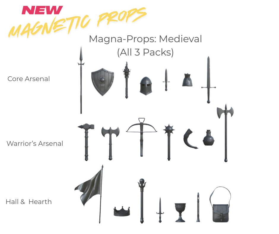 Stickybones Magna-Props Medieval – Complete Bundle