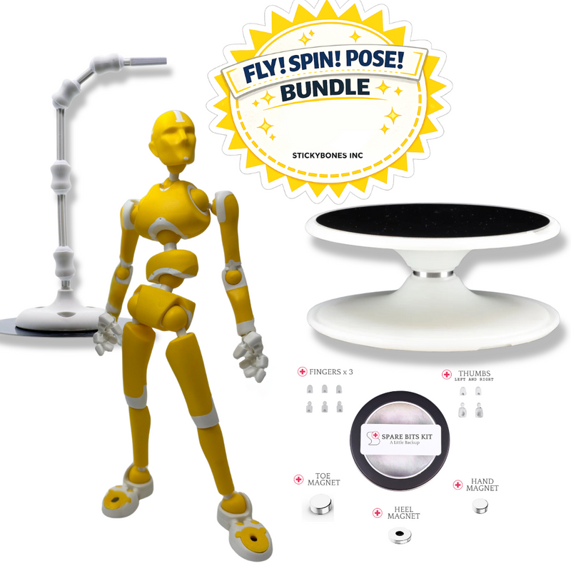 SUPER CHILL Bundle — 2 Stickybones, 2 Fly-Rigs | Poseable Magnetic 