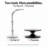 Includes one Fly-Rig 2.0 and one Posenado. Figure and demonstration Pose Plate not included.