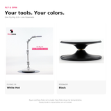 Fly & Spin: White Hot Fly-Rig 2.0 and Black Posenado. Figure, Pose Plate and photography stands not included.
