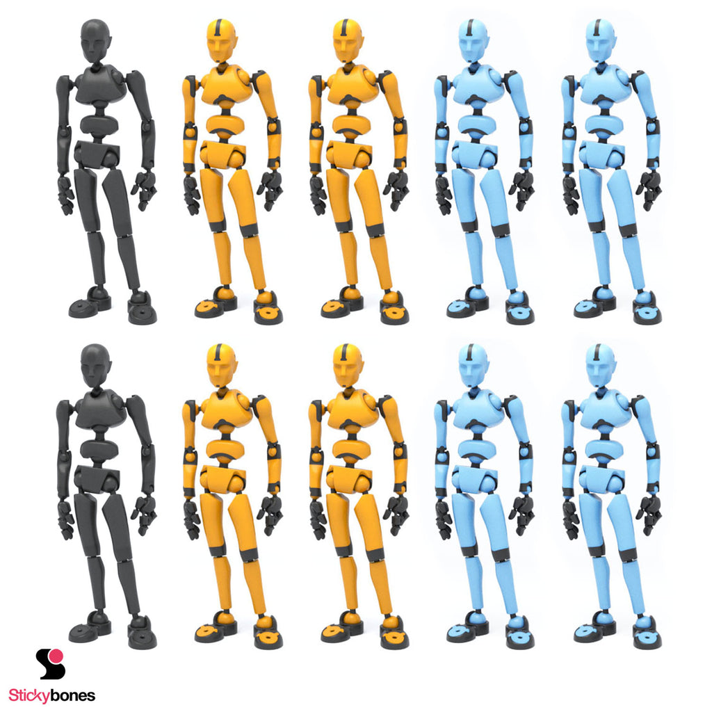 10 Stickybones Bundle—Choose A Color | Poseable Magnetic Human